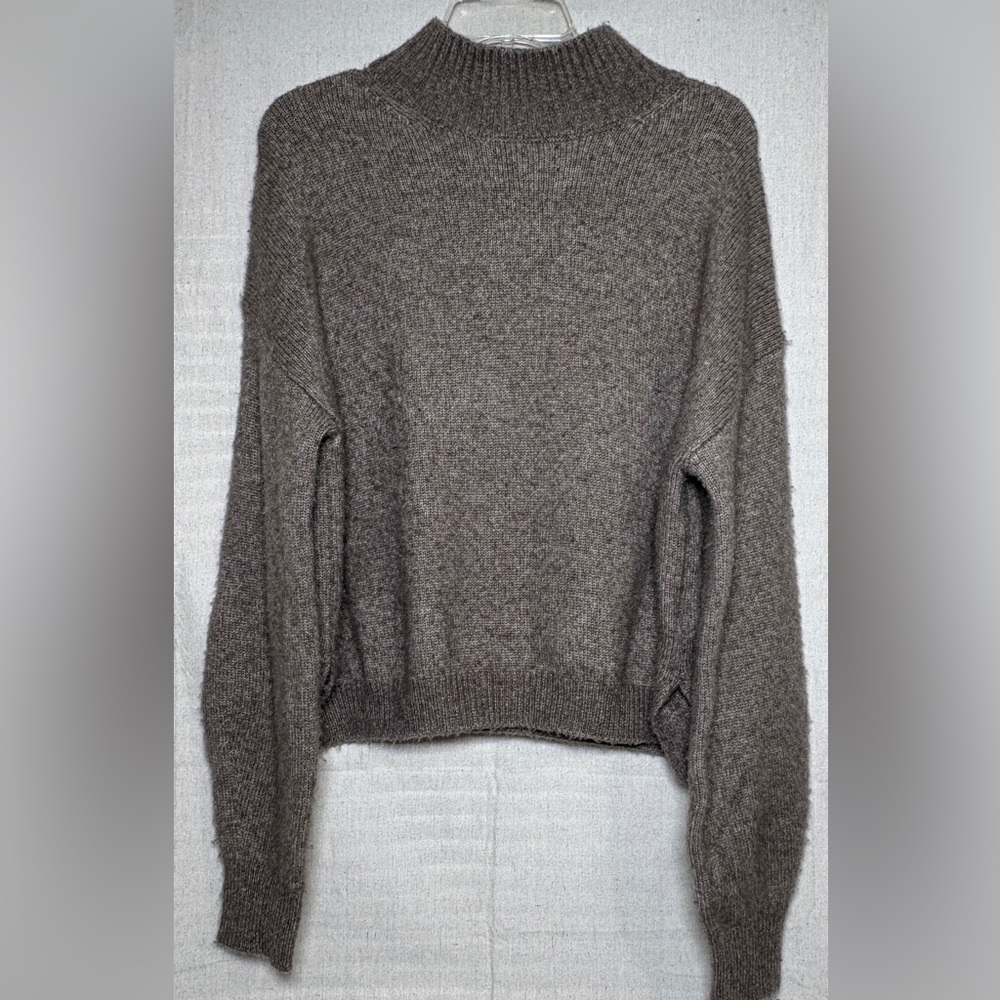 Velvet Graham Spencer Brown Cashmere Wool‎ Acrylic Nylon Blend Sweater Sz S